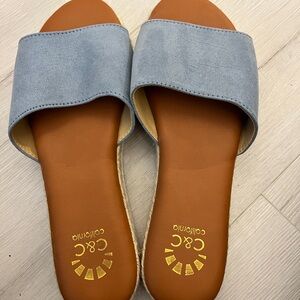 C&C California Women's Blue Slide Sandals